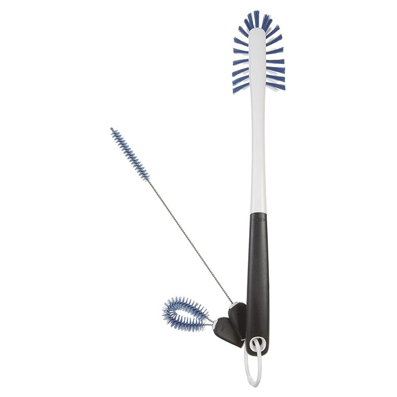 Cepillo para biberón de 35cm, cepillo de paja de 26cm, cepillo de cubierta de copa de 10cm, juego de limpieza de botellas de agua, azul, 1EA: Default Title