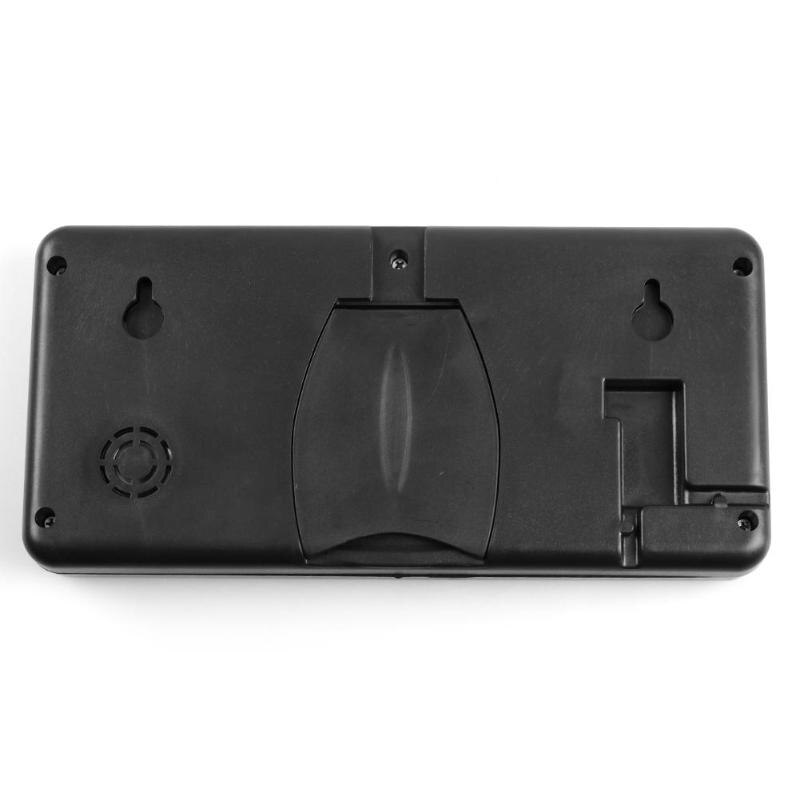 USB Digital Alarm Clock Backlight Snooze Mute Voice Calendar Desktop Electronic Table Clock Date Temperature LED Clock EU Plug