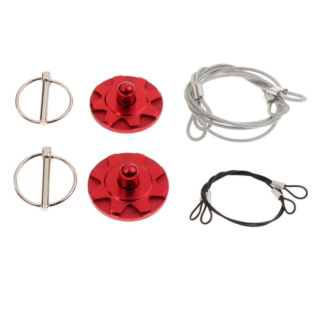 Universal Automotive Engine Hood Cover Lock Pull Line Bonnet Latch for Racing Cars