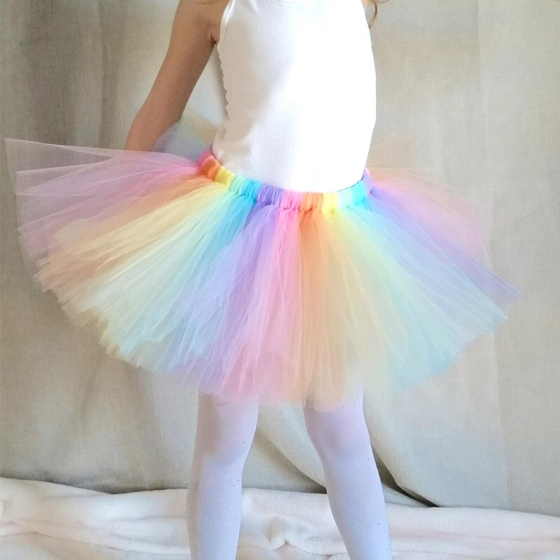 Flickor pastell tutu kjolar barn balett dans tyll pettiskirts underkjolar barn födelsedagsfest kostym fotografi tutus kjol