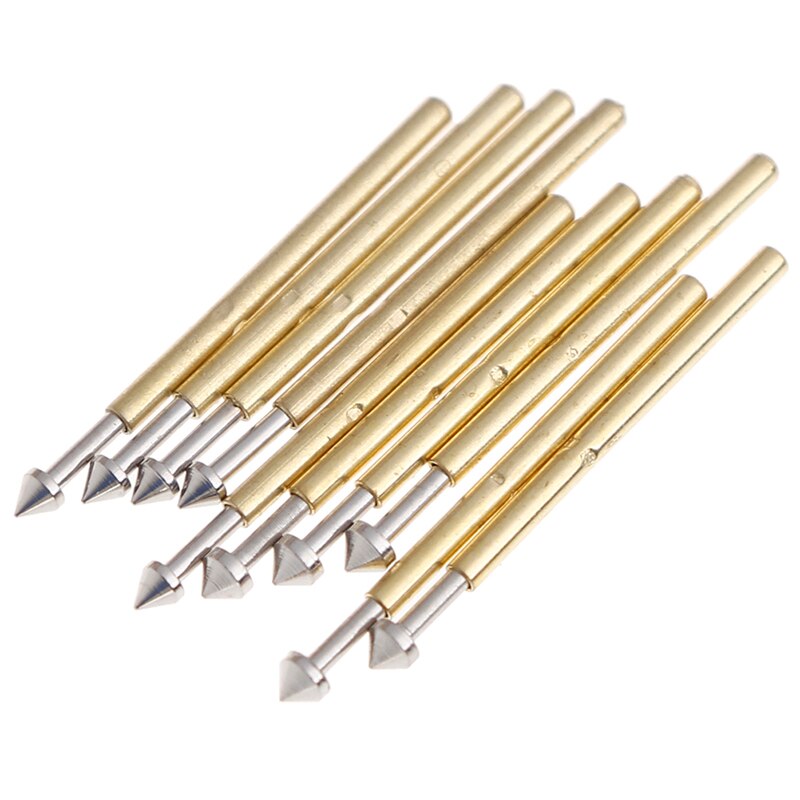 100Pcs/Lot P75-E2/P75-E3 Spring Test Probe Pogo Pin 1.3mm Conical Head Gold Plated 1.0mm Thimble