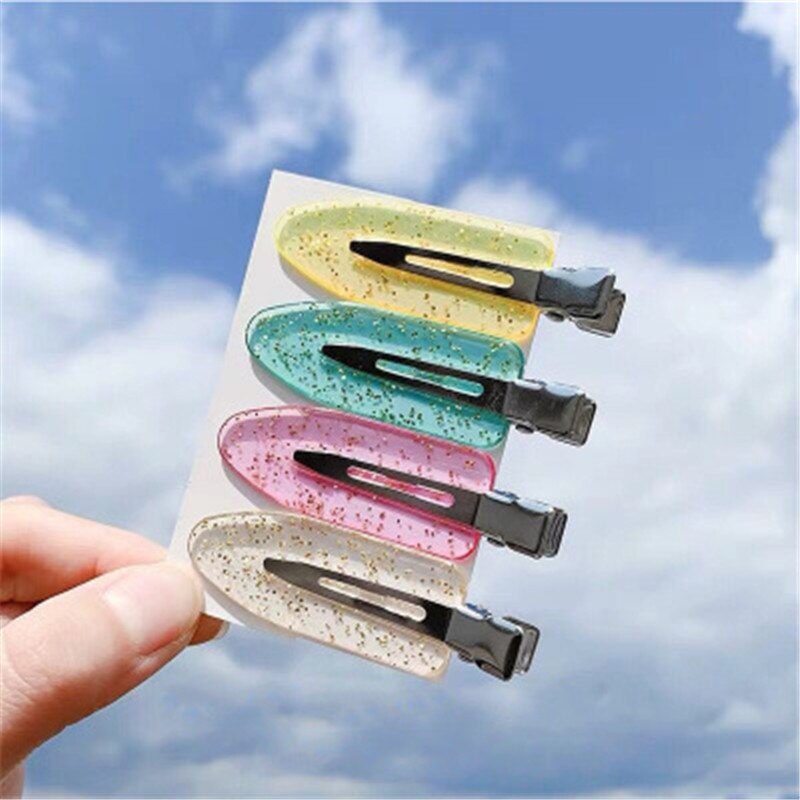 4PCS Hair Clips Women Makeup Hair Styling Bangs Clip Seamless Bend No Crease Mark Hair Clips