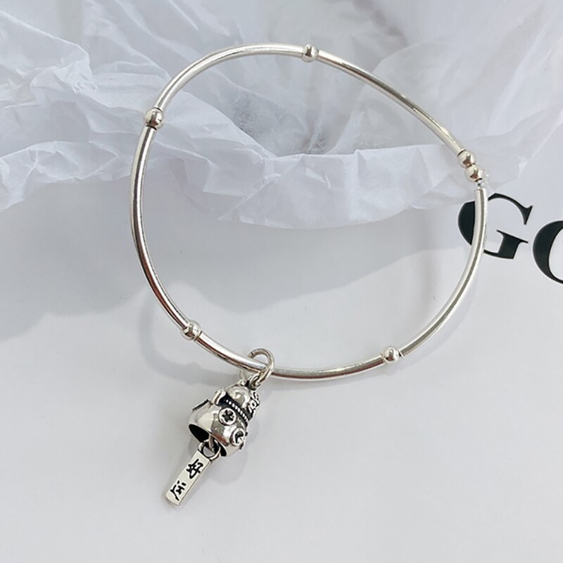 Nette Glückliche Katze Vintage Handarbeit Thai Silber Farbe Armband Armreifen Für Frauen Trendy Hip Hop Schmuck SL2285