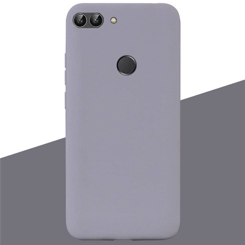 For Huawei P Smart Case TPU Soft Silicone Candy color Back Cover Phone Case For Huawei P Smart FIG-LX1 PSmart Case Fundas: 7 Gray