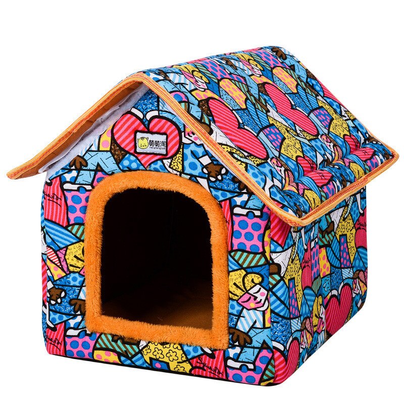 Vouwen Hond Huis Huisdier Yurt Thuis Vorm Hond Bed Voor Kleine Middelgrote Honden Puppy Kennel Kat Dieren Nest Huis Met mat Chihuahua Tent