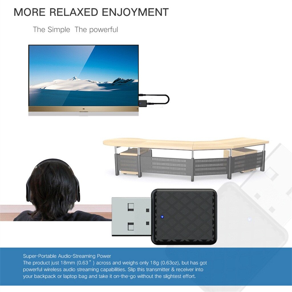 Usb receptor bluetooth 3.5 adaptador transmissor de áudio para tv/pc fone de ouvido alto-falante alta qualidade repetidor dongles