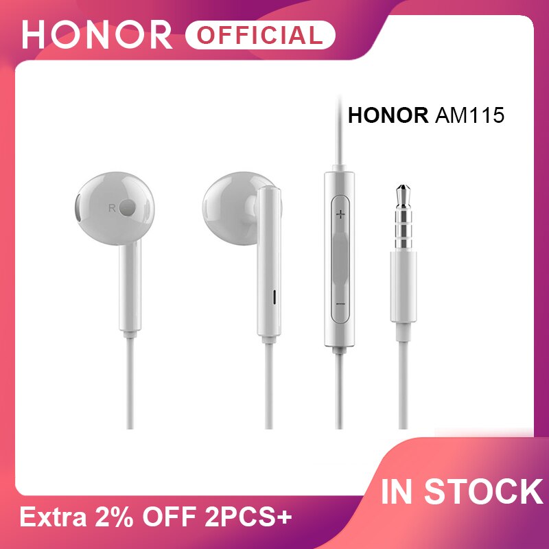 Huawei Honor AM115 Headset Met 3.5 Mm In Ear Oordopjes Oortelefoon Speaker Bedrade Controller Voor Honor 9X 20 Lite