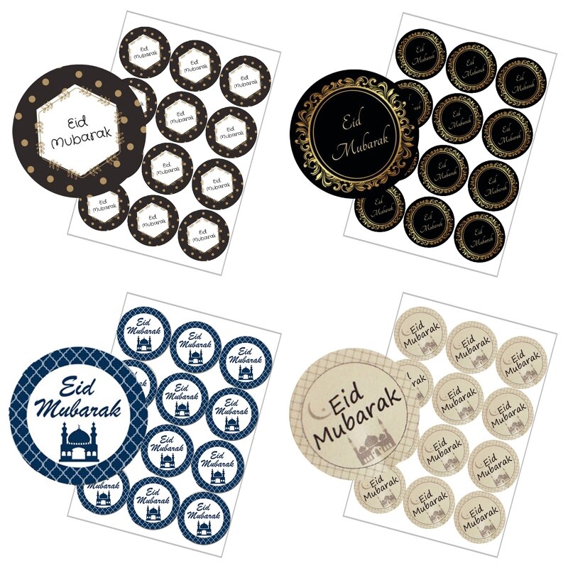 Étiquettes autocollantes Eid Mubarak Ramadan Kareem décoration carte de vœux étiquettes scellées 120 pièces