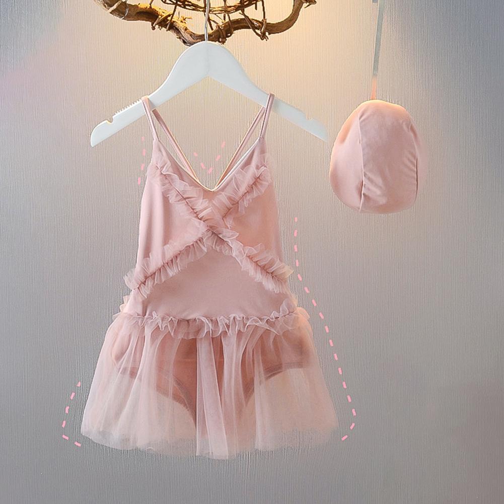  One Piece Swimsuit  Nice-looking Polypropylene Sweat Absorbing Girl Swimwear with Hat for Beach   