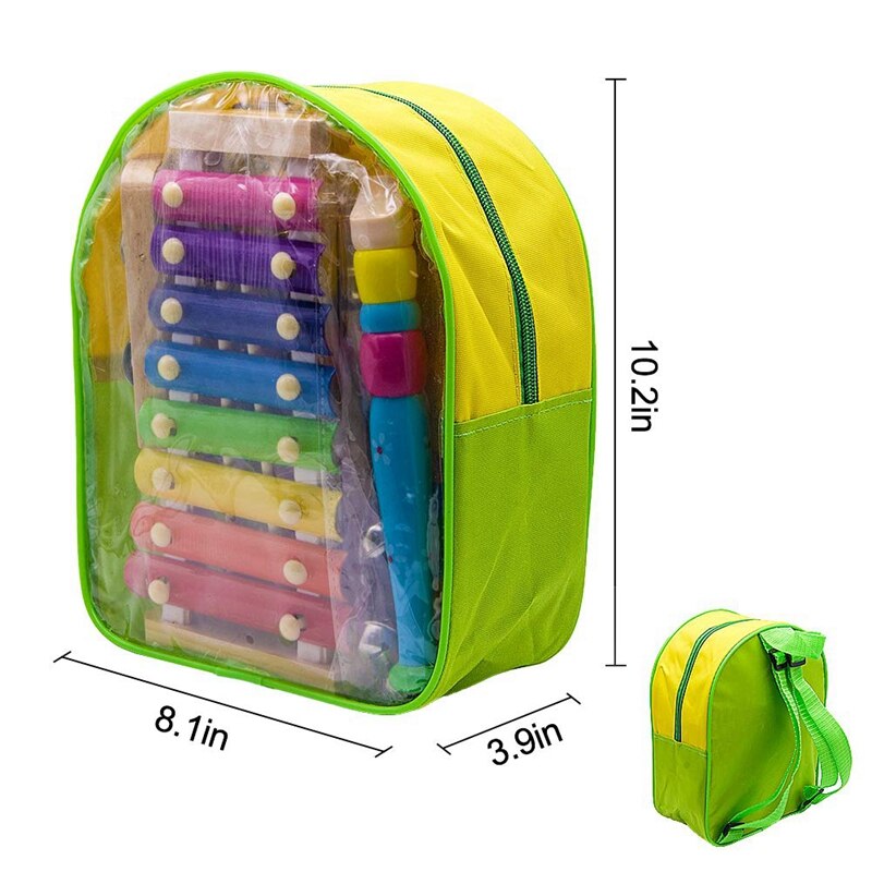 Instrumentos musicales para niños, 15 tipos 23 Uds xilófonos de juguete de percusión de madera para niños y niñas educación preescolar con respaldo de almacenamiento