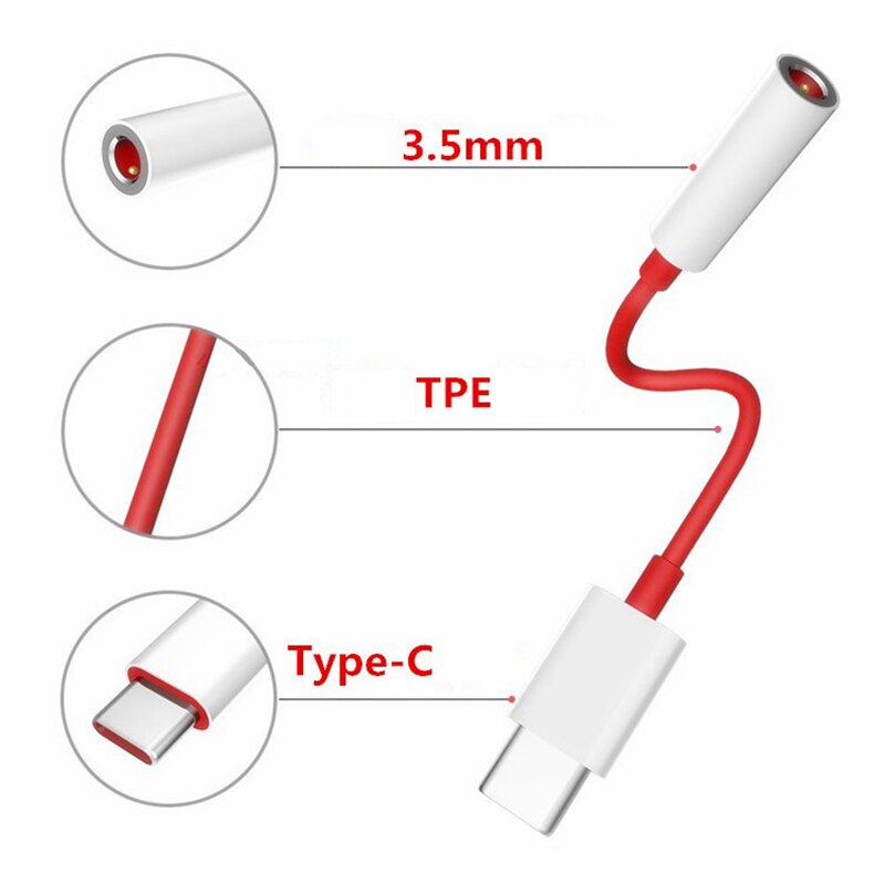 USB Type C To 3.5mm Earphone Jack Adapter Audio Cable Connector for One Plus 7 Usb-c Music Converter Oneplus 6T 7 Pro Universal