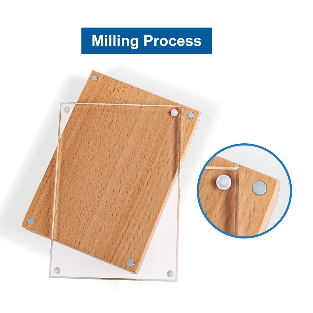 90*54mm Tents Menu Stand Place Wedding Table Name Holders Portrait Style Ad Frame Wood And Magnetic Upright Sign Holder