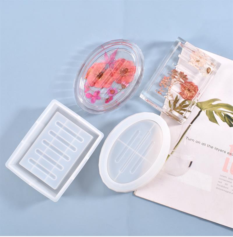 DIY Handmade Soap Box Silicone Mold Soap Dish Tray Resin Casting Mold Epoxy Resin Ring Dish Holders Resin Soap Tray Molds Home