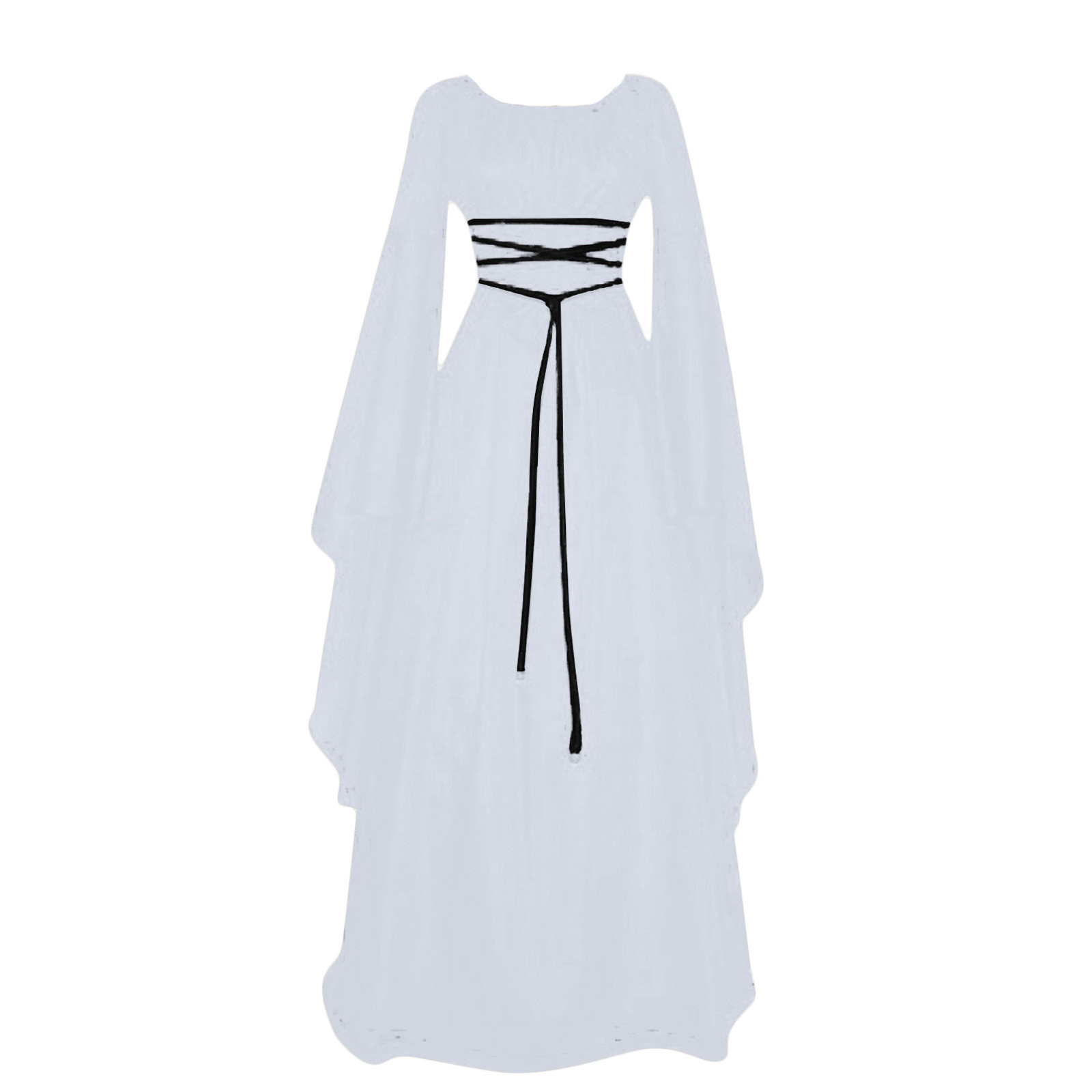 Vrouwen Middelbare Leeftijd Vintage Kostuums Sexy Lange Mouw Veters Middeleeuwse Gotische Vloer Lengte Jurken Cosplay Retro Lange Maxi Jurk