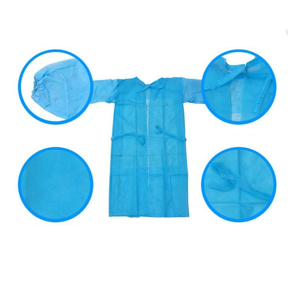 10 Stuks Wegwerp Stofdicht Overalls Ademend Non-woven Gown Anti-Statische Isolatie Kleding Anti-Fouling laboratoriumjas