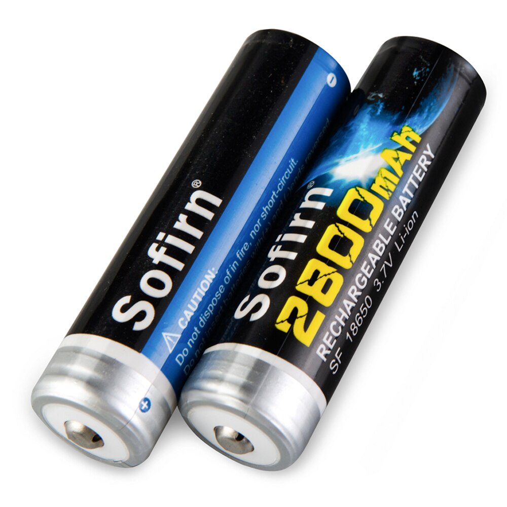 Sofirn 18650 Battery 3.7V 2800mAh Lithium 18650 Rechargeable Button Top Li-ion Batteries with PCB Board Protection