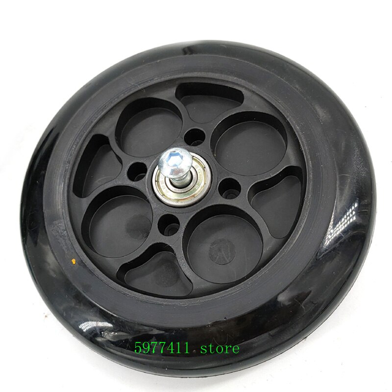 Neumático de poliuretano para patinete eléctrico, rueda delantera o trasera sólida de 6 "y 140mm, con kit de freno de tambor, adecuado para patinete eléctrico pequeño: front wheel
