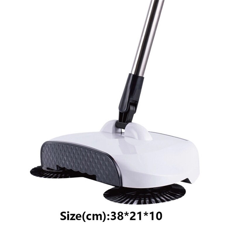 Automatische Veegmachine Machine Hand Push Magische Bezem En Stoffer Set Dweilen Machine Rvs 3 In1 Household Cleaning Tools: White and dark