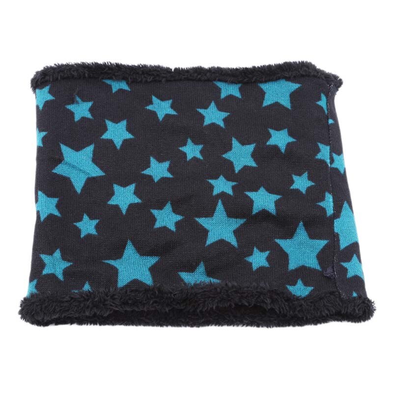 Herfst winter baby warmhoudsjaal vijf sterren print babysjaal jongens en meisjes katoen kinderen stippen print ring kinderen lus sjaals: 4 blauwe sterren