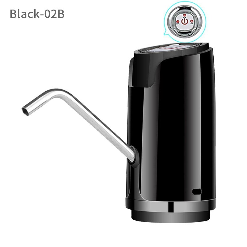 Kbxstart Electric Bottled Water Dispenser Pump Wireless USB Drinking Water Bottle Suction Mini Dispensador De Agua Fria Electric: Black 02B