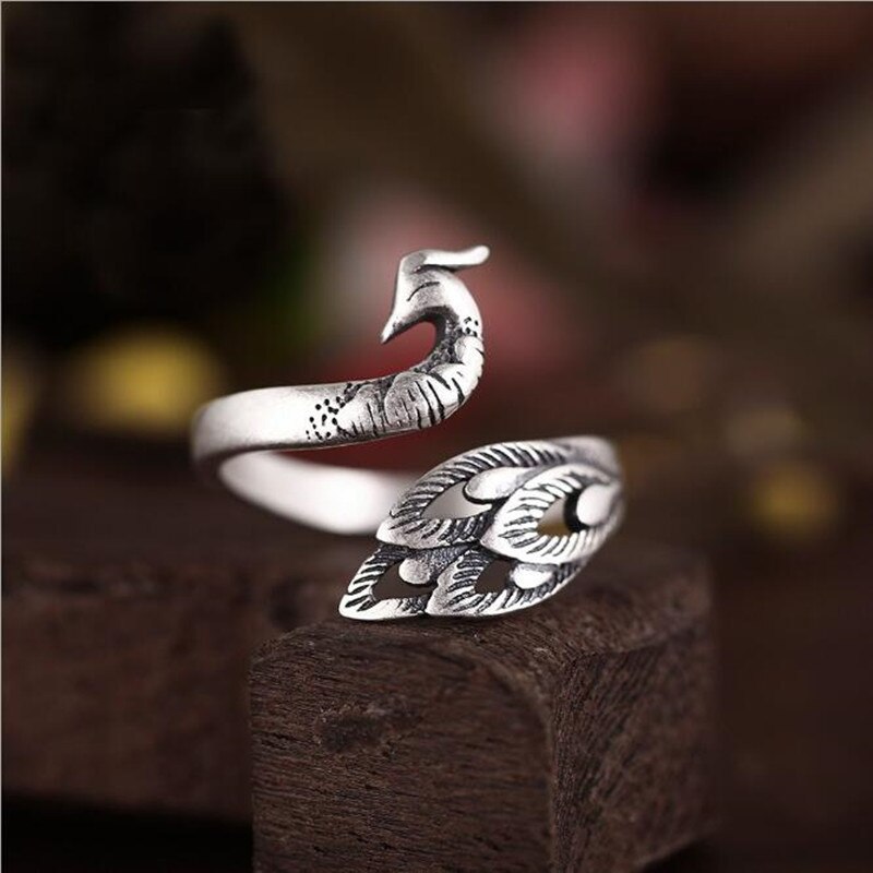 Charmant Open Pauw Ring Voor Vrouwen Vintage Boho Party Ringen Gothic Punk Sieraden Cadeaus Voor Meisjes