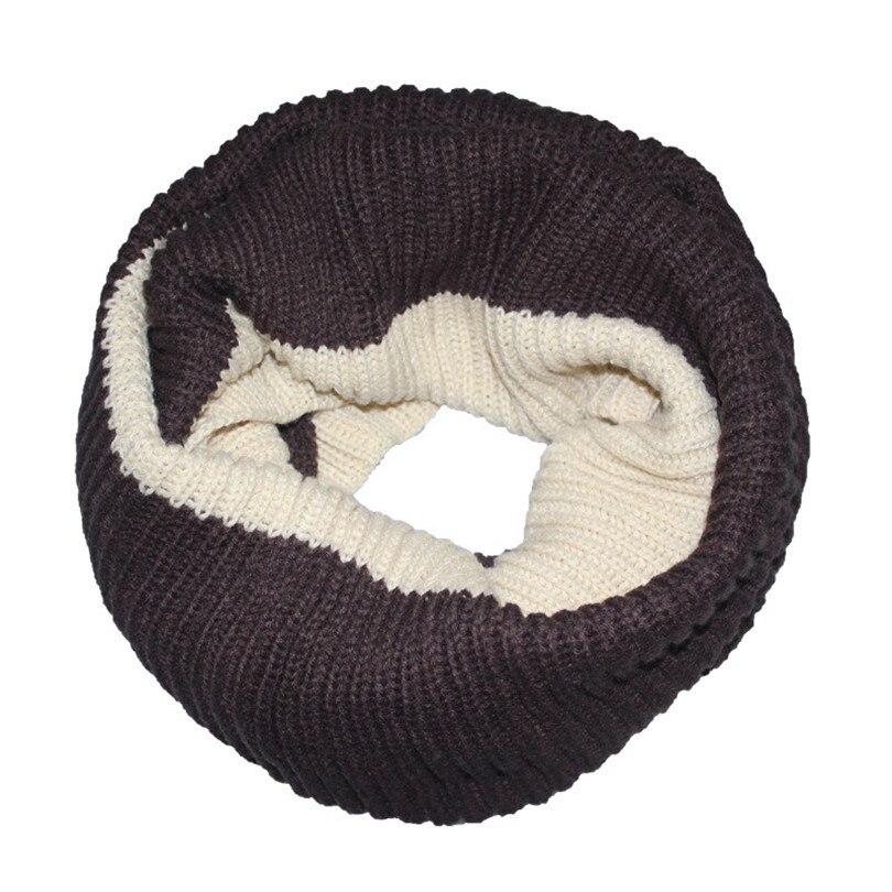 VISNXGI Winter Cable Ring Scarf Women Knitting Infinity Scarves Knitted Warm Neck Circle Scarf Bufandas Cuellos: W090 Coffe beige