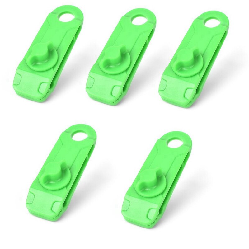 5 stück planenclips, markisen- und zeltclips, zurrschnallen, nylon-outdoor-campingmarkisenhaken, windfestes seil, widerhakenclip, zeltzubehör: Hellgrün
