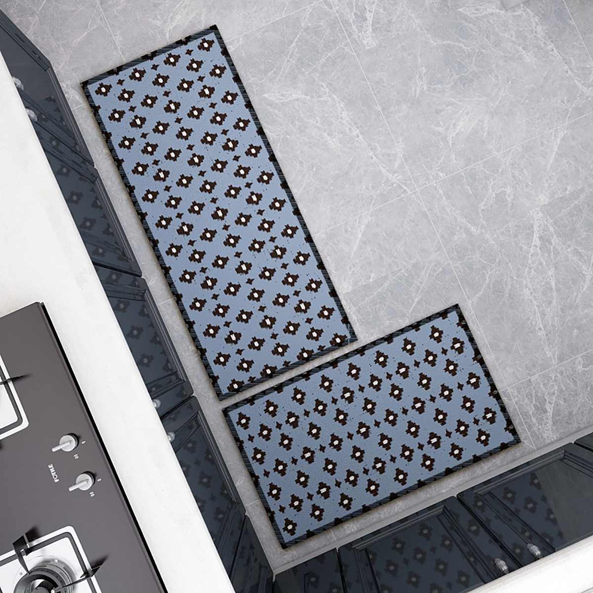 2 Stuks Keuken Vloer Tapijt Vloermat Moderne Geometrische Patternarea Rug Antislip Badkamer Absorberende Deurmat Pad Mat Deurmat