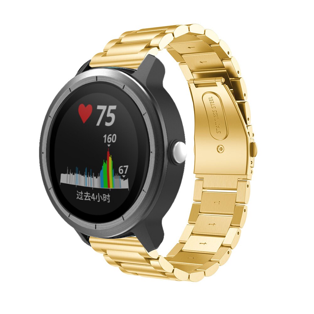 Rustfrit stål urrem til garmin vivoactive 3/ vivoactive 4/ vivomove 4s smart urrem forerunner 645 håndledsarmbånd: Guld / Til vivoactive 4