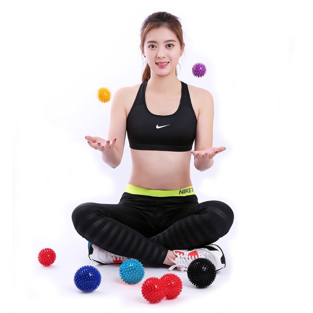 PVC Spiky Massage Ball Trigger Point Sport Fitness Hand Foot Pain Relief Plantar Fasciitis Reliever 7.5 9cm