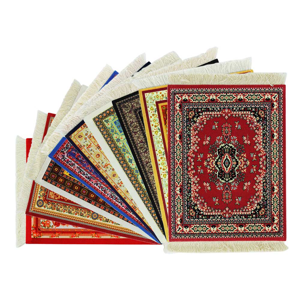 Alfombrilla para ratón, alfombrilla para comida, estilo alfombra persa, goma antideslizante, duradera, impresión rectangular, alfombrillas para ratón para juegos, posavasos