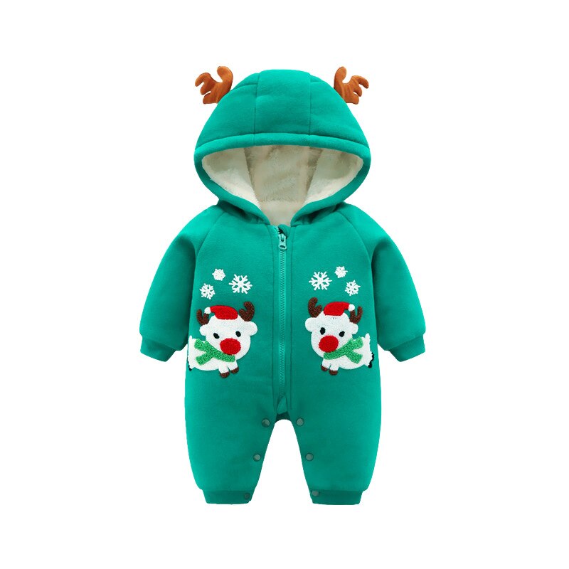 weihnachten Baby strampler Overall freundlicher Schnee Tragen Winter Junge Mädchen Bekleidung Verdicken Baumwolle Oberbekleidung Mantel jacke Weihnachten