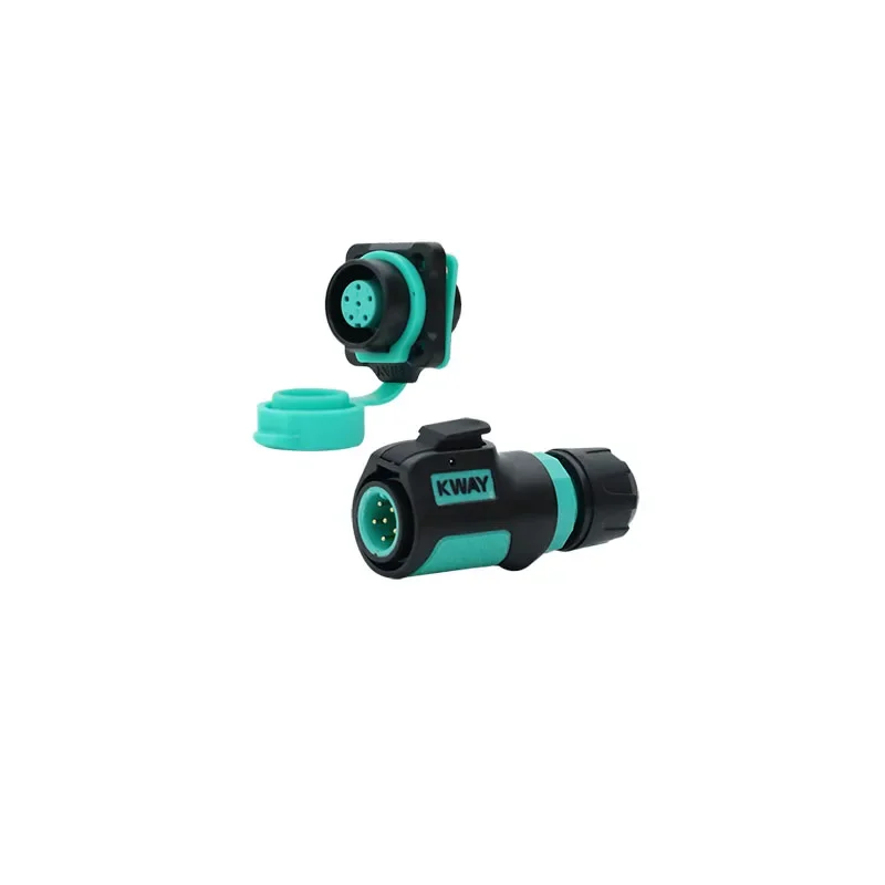 KWAY K12 Male Plug Female Socket IP68 Bulkhead M12 2 3 4 5 6 7 8 Pin Waterproof Electrical Connector Energy Scooter Charger: Ivory