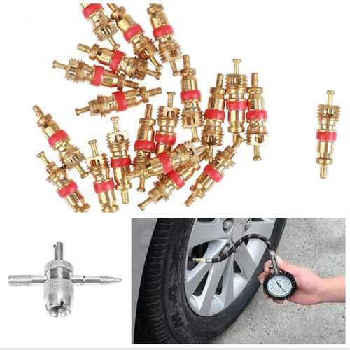 20 Teile/satz Mit 4-in-1 Auto Reifen Reparatur Werkzeuge Kit Auto Klimaanlage Ventil Kerne Auto Lkw motorrad Reifen Reifen Ventil Stem