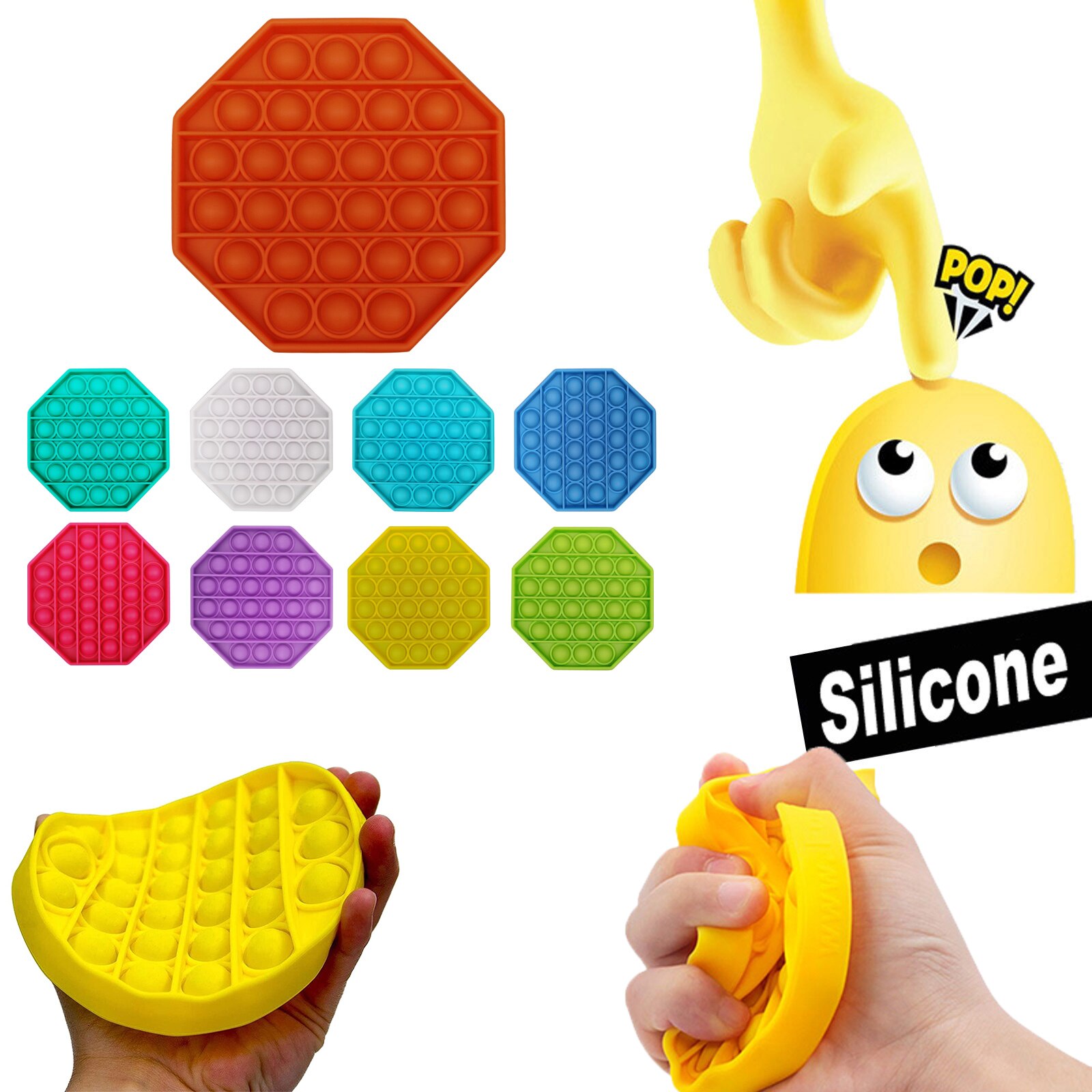 Push Bubble Fidget Spielzeug - Autismus Spezialbedarf Stressabbau - Fokusverbesserer - Weiches Quetschspielzeug