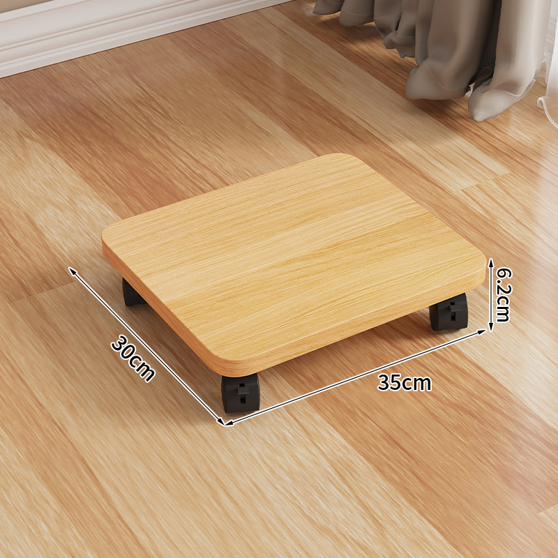 Mobile Storage Box Base with Casters Organizer Box Office Desk under Printer Universal Wheel Braet Kitchen Storage Ra: Log color-35*30*6.2cm