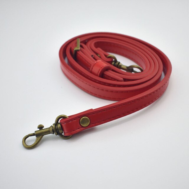 1.2cm Width PU Leather Bag Strap Shoulder Bag Adjustable Band Handle For Handbag Long Belt DIY Accessories Black KZ0012: Red-Vintage buckle