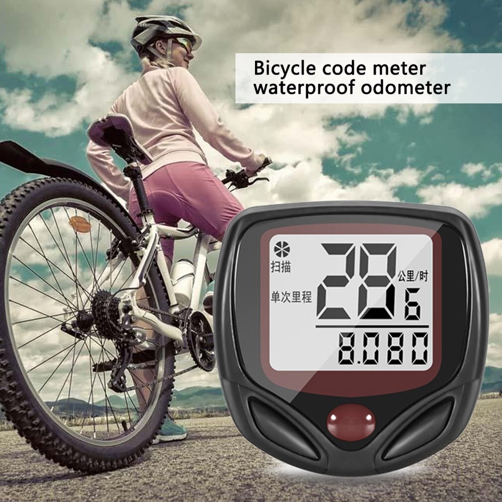 Draadloze fietscomputer met hartslagmeter, snelheidsmeter, kilometerteller en calorieënteller