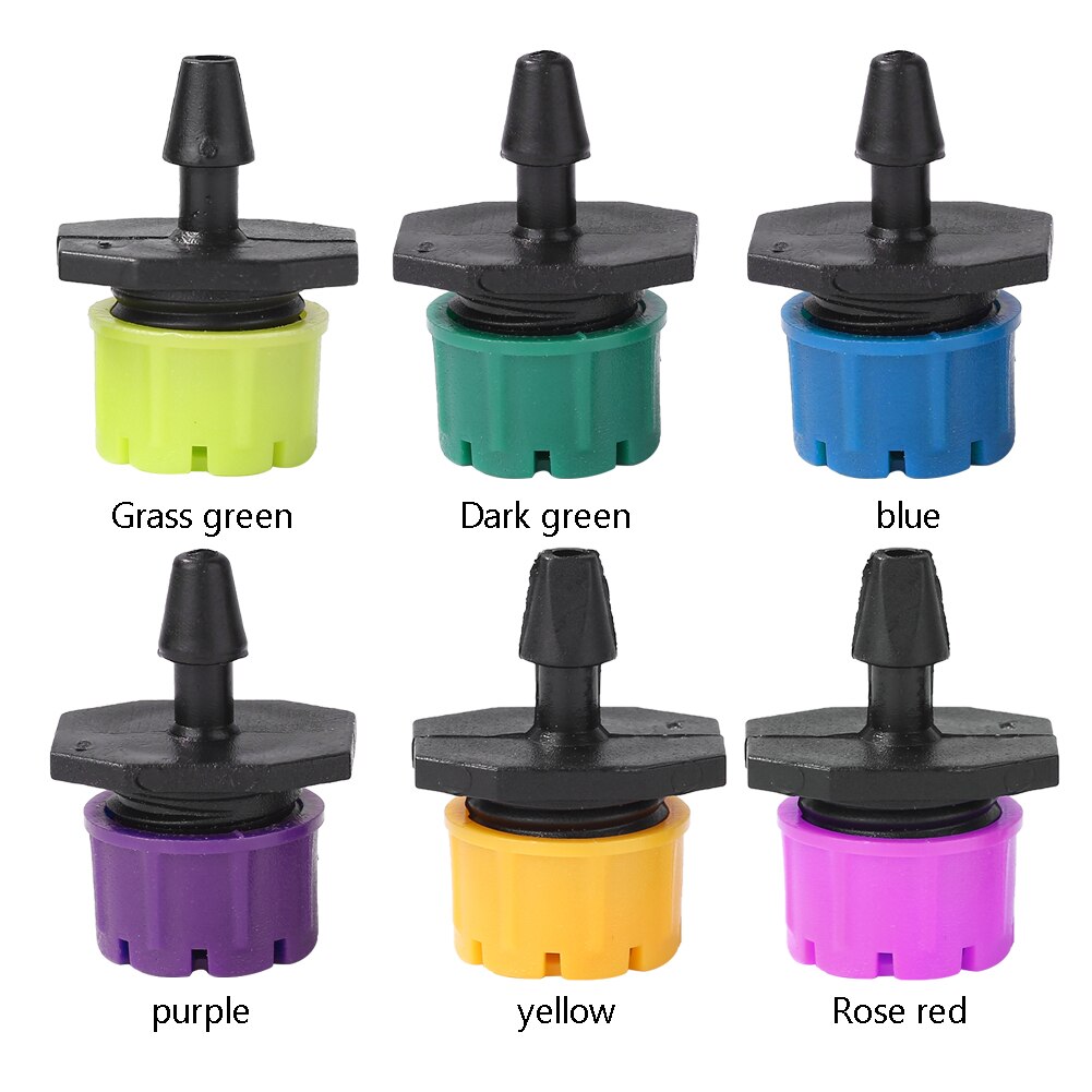 100pcs Adjustable Water Dropper Micro Flow Irrigation Hose Drip Head Kit