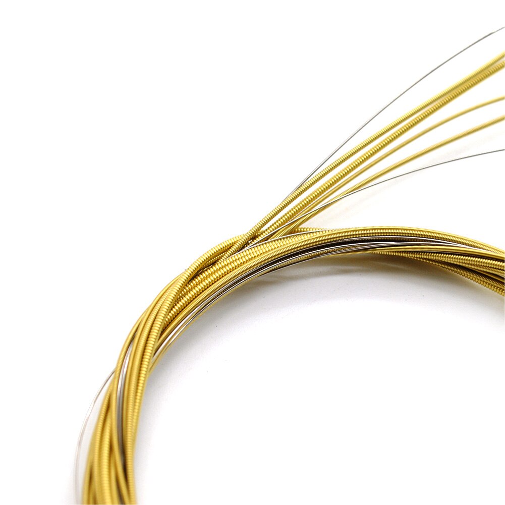 Akoestische Gitaar 6 stks/set Stalen Snaren Gauge Set van Houten Gitaar Gitaar Snaren E-A Messing Kleur Gitaar Onderdelen