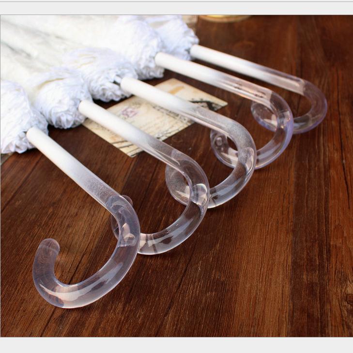 Parapluie en dentelle blanche à Long manche | Parapluie en forme de champignon, parapluie mignon princesse de mariage, parapluie dôme Transparent en dentelle