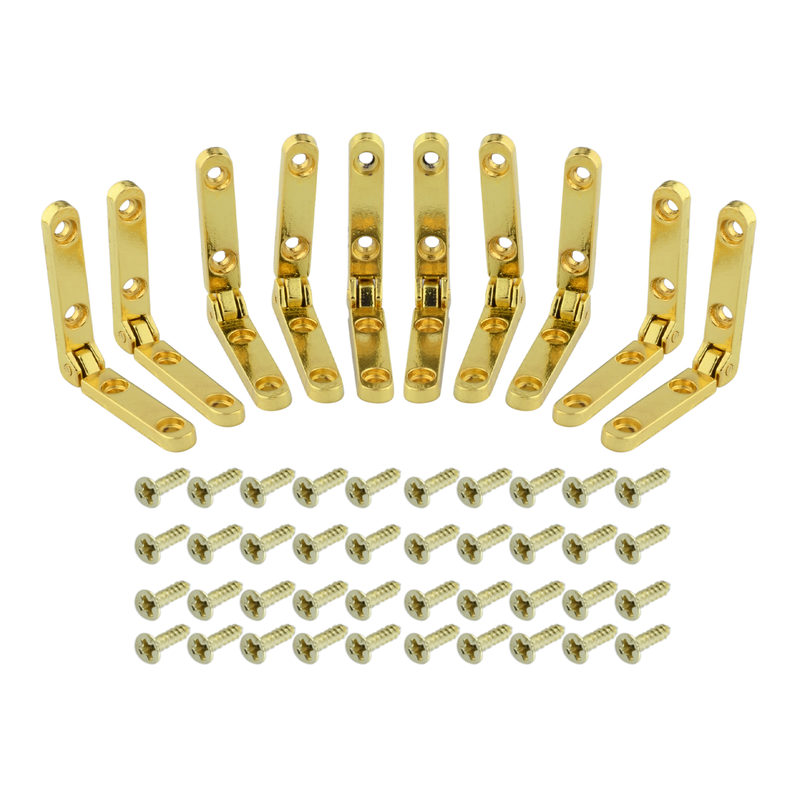 Bisagras pequeñas para joyería, caja de madera, caja de pecho, bisagras plegables de 90 grados, accesorios de caja de madera, aleación de Zinc con tornillos, 10 piezas: Plata