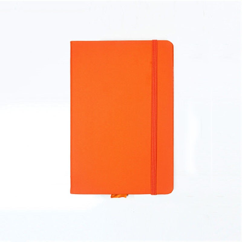 A6 size Notebook PU Leather Cover Diary Planner Paper Note Book Category Pages Stationery Notepad Note Pad Lined: orange