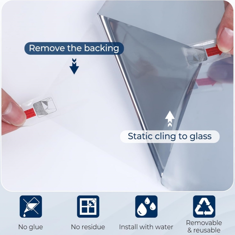 Window Film Mirror Effect One Way Vision Privacy Protection Anti-UV Rejection Building Sticker Solar Protection Window Tint