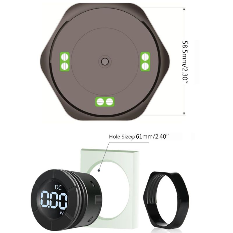 DC 0-300V Runde LCD Energie Meter Wattmeter 10A 100A 3000W 30kW Auto Energie Messgerät 77UC