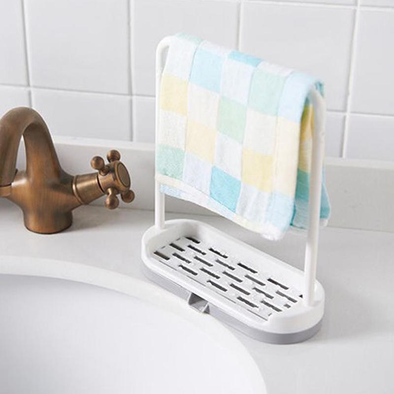 Kitchen Dishcloth Holder For Towel Rag Hanger Sink Rack Dish Organizer Shelf Cloth Dish Sponge Detachable For Bathroom V7J6