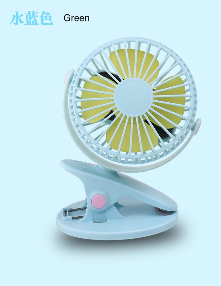 USB Fan Mini Clamp Desktop Fan Silent Fan 360-degree rotating fan Rechargeable Battery and 2800mAh Battery