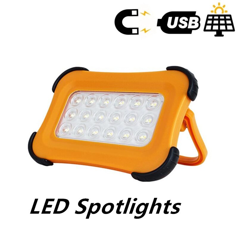 Portable Solar High Power Rechargeable LED Magnet Flashlight Camping Lantern Fishing Light Outdoor Emergency Repair Work Light