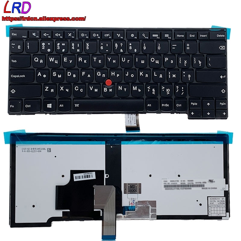 Originalt ru russisk bakgrunnsbelyst tastatur til lenovo thinkpad  t431s t440 t450 t460 t440s t450s t440p laptop 01 ax 333 med lys