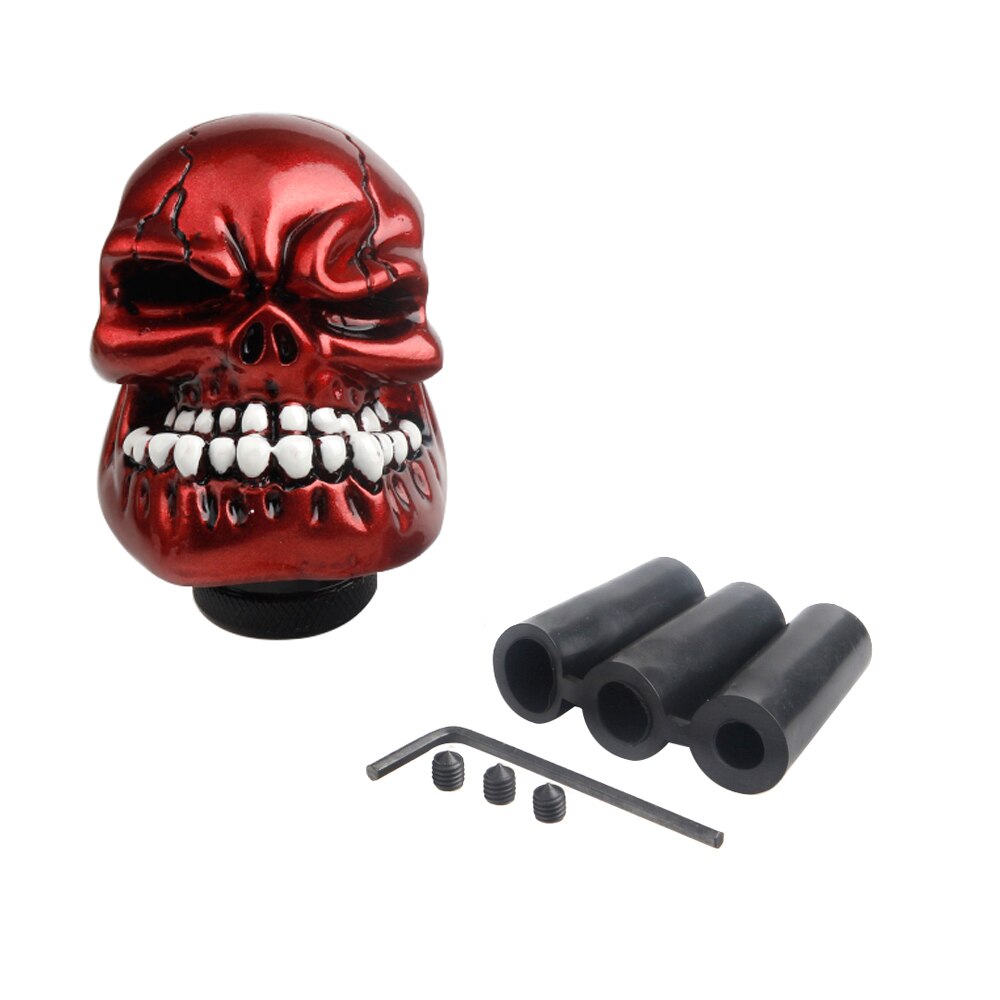 YOMI czaszka kształt gałka zmiany biegów akcesoria samochodowe dekoracja instrukcja obsługi samochodu dźwignia zmiany biegów dźwignia zmiany biegów gałka zmiany biegów gałka zmiany biegów: Czerwony